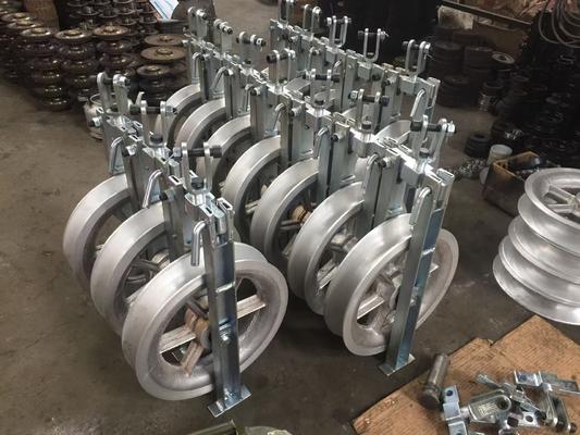 Купить Aluminum Sheave Stringing Pulley Block with Corrosion Resistant Galvanized Surface and High Load Capacity for Power Line Construction online manufacture