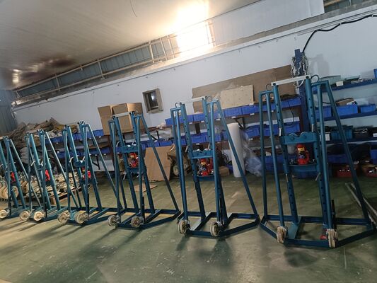 5 тонн гидравлического кабельного барабана с высокопрочной стальной рамой и регулируемой высотой для подъема кабельных катушек